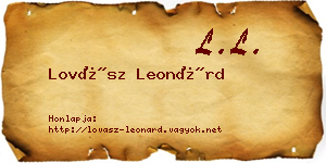 Lovász Leonárd névjegykártya